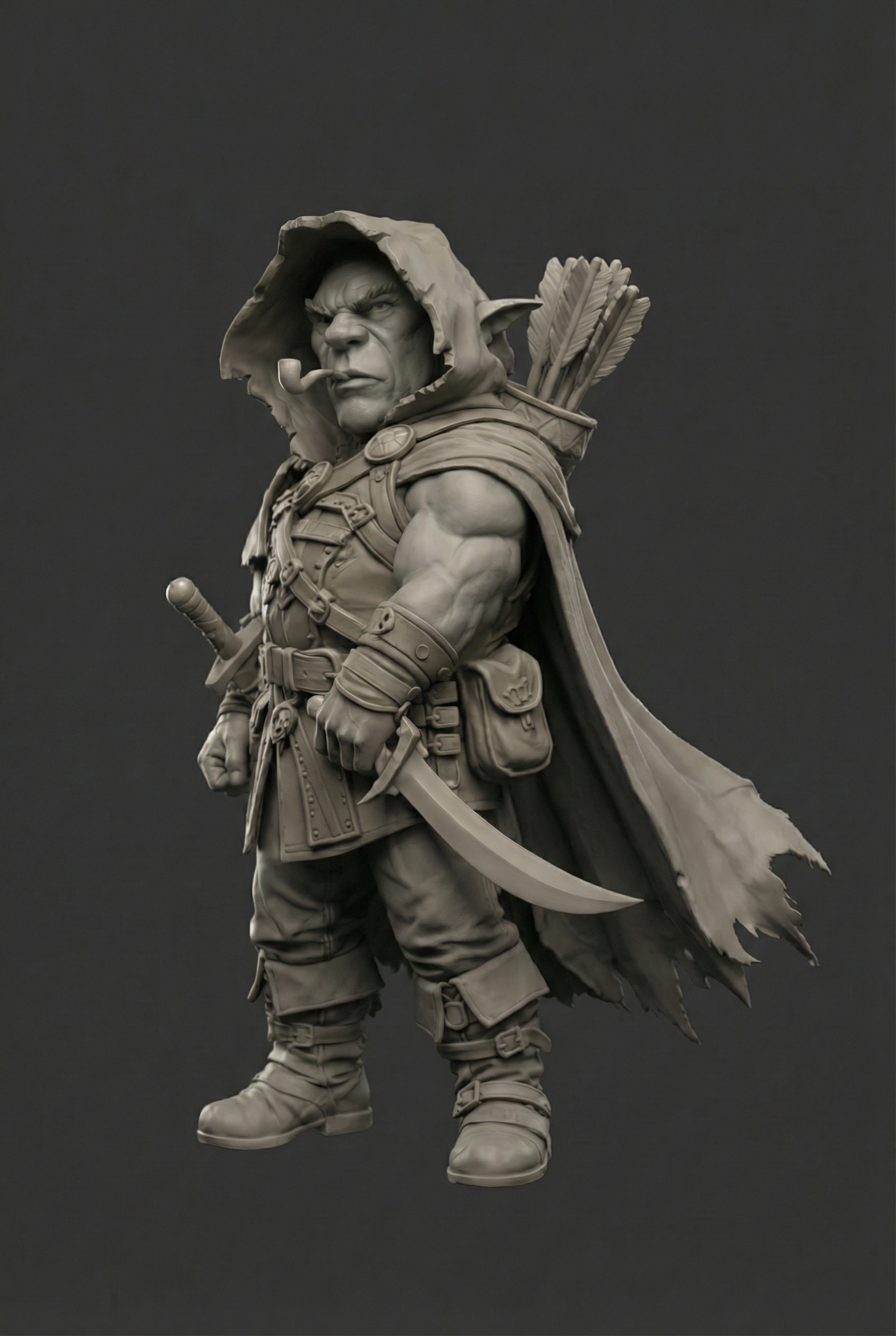 Orc Ranger 3d Model Half-Orc Ranger Custom DnD Miniature STL